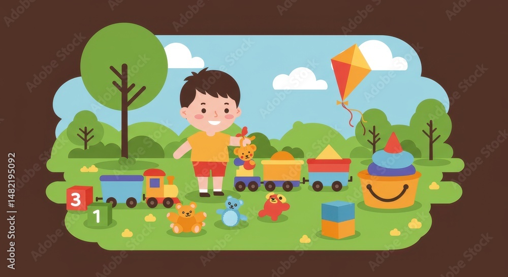 Obraz premium Child's Playtime: A Sunny Day in the Park