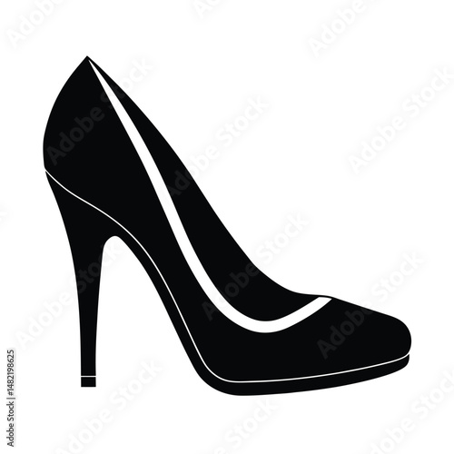 High Heeled Shoe Elegant Vector Art