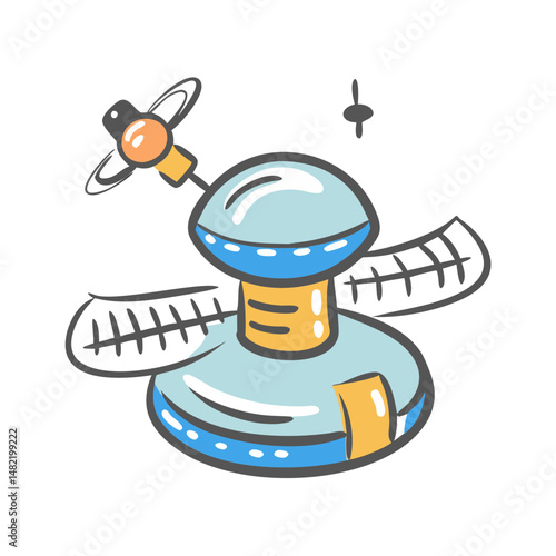 Fototapeta Naklejka Na Ścianę i Meble -  space station icon, space station vector illustration-simple illustration of space station, perfect for space station logos and icons