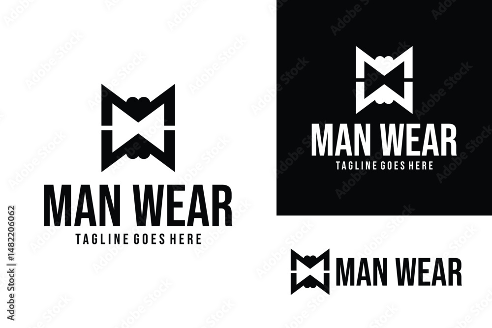Naklejka premium letter mw man wear logo design vector for clothing apparel