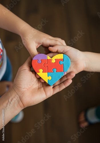 Wallpaper Mural Holding Heart Puzzle Shared by Two Children Together Torontodigital.ca