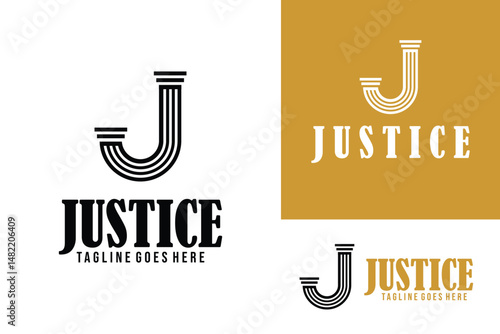 letter j justice law attorney logo design vector
