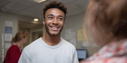 Student visiting college health center for wellness and support