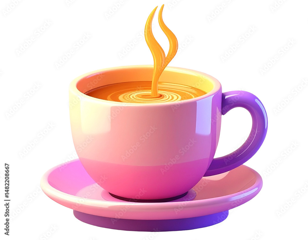 Minimal coffee cup in 3D on white background Minimal coffee cup in 3D on white background