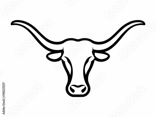 Texas Longhorn Bull Head Outline Graphic