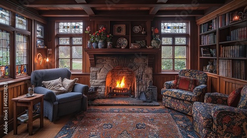 arts and crafts bungalow interior in cotswolds
