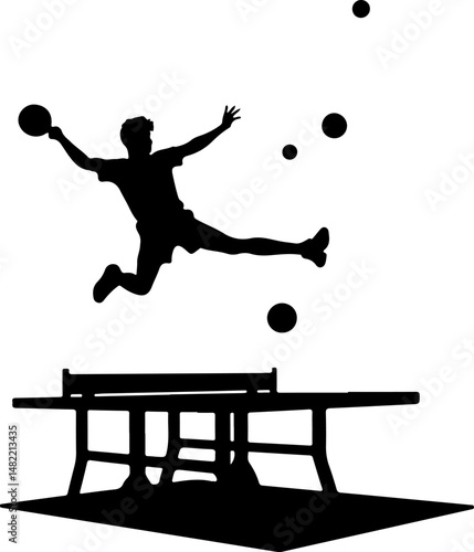 Table Tennis Player Silhouette