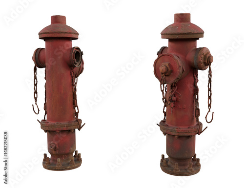 Rusty Fire Hydrant isolated on white