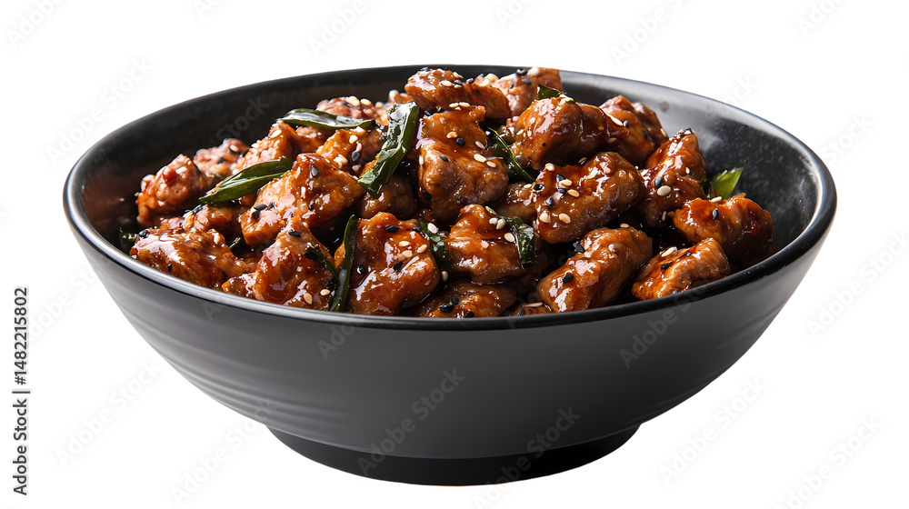 Delicious Sesame Beef Stirfry Recipe isolated on transparent background Delicious Sesame Beef Stirfry Recipe isolated on transparent background