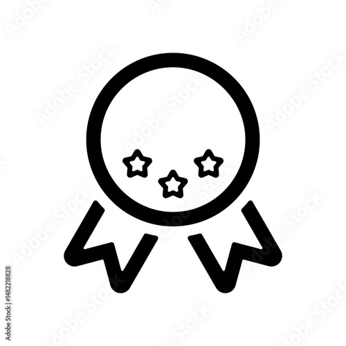 星が書かれたメダルのアイコンイラスト