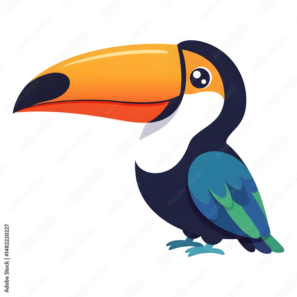 Naklejka premium A Vibrant Illustration of a Charming Toucan Bird
