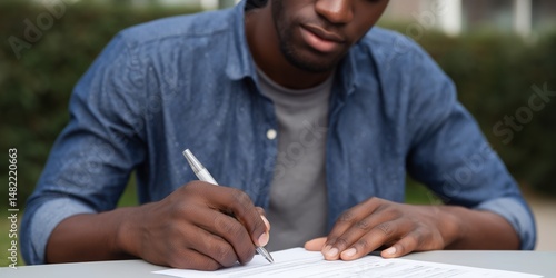 Student completing health insurance waiver form for academic coverage