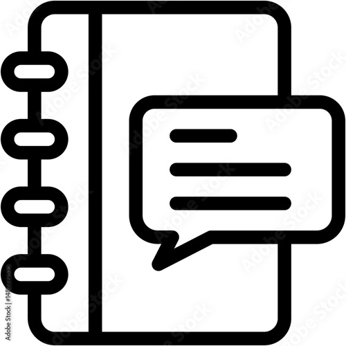Vector Icon Address Book, Book Chat, Notebook, Communications, Agenda