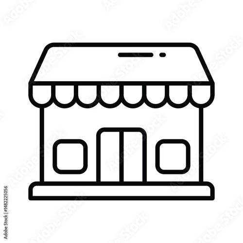 Visually engaging linear icon of storefront retail shop