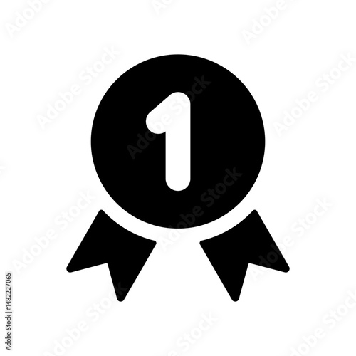 数字の1が書かれたメダルアイコンイラスト