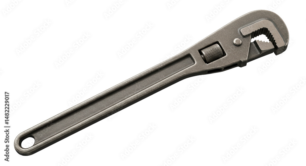 Isolated Adjustable Wrench Plumbing Tool Silver Metal Isolated Adjustable Wrench Plumbing Tool Silver Metal