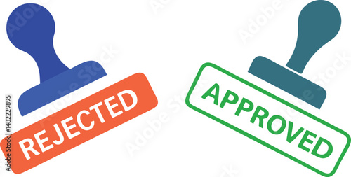 approved rejected rubber stamp on white background