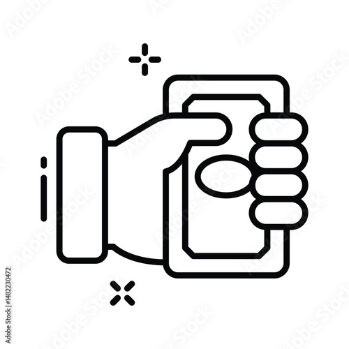 A customizable linear icon of money payment