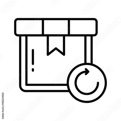 Premium outline icon of parcel return process