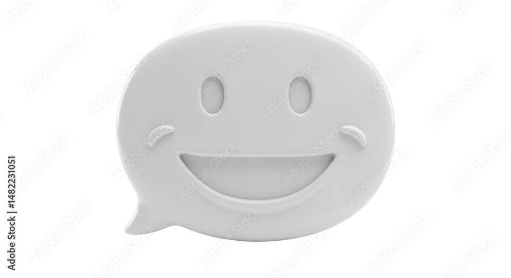 Isolated Speech Bubble with Smiley Face Positive Feedback Isolated Speech Bubble with Smiley Face Positive Feedback