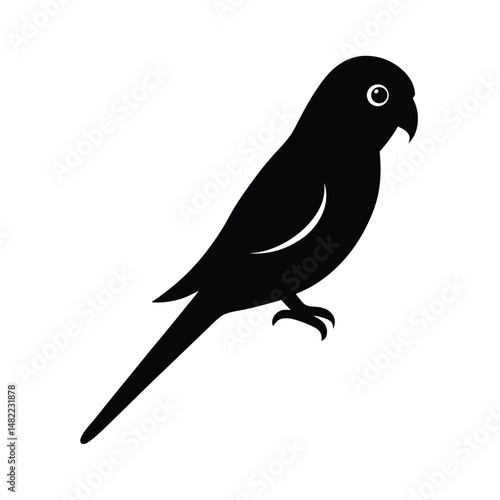 Lovebird Perched Tail Vector Silhouette