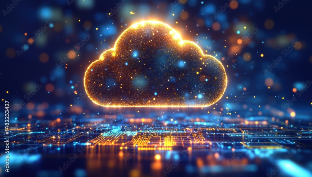 Abstract Cloud Computing Network:Digital Transformation and Global Connectivity Abstract Cloud Computing Network:Digital Transformation and Global Connectivity