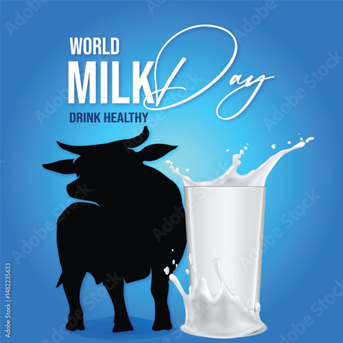world milk day poster design