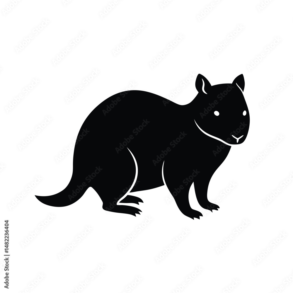 Obraz premium Quokka Standing Arms Vector Illustration