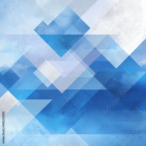 Abstract geometric background with triangles in shades of blue and white.