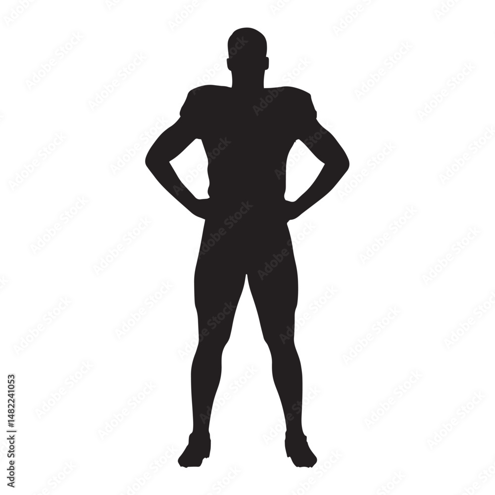 Vector silhouette set of football player on white background Vector silhouette set of football player on white background