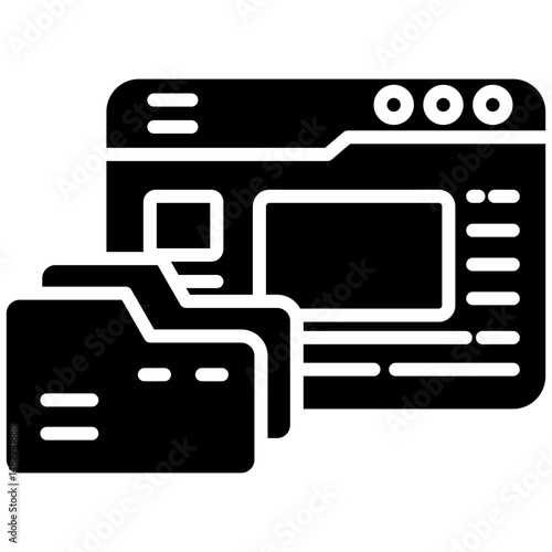Data gylph icon. Simple vector icon design in gylph style. Editable vector format