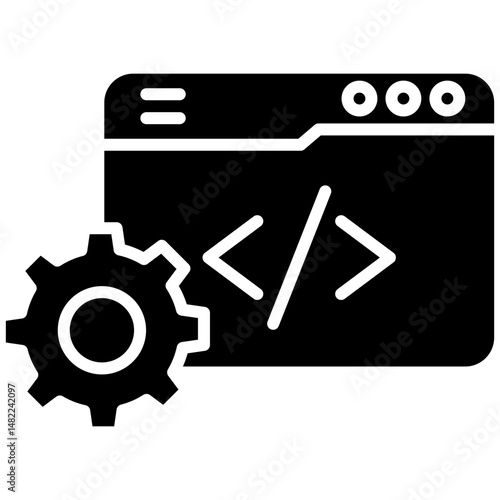 Web development gylph icon. Simple vector icon design in gylph style. Editable vector format