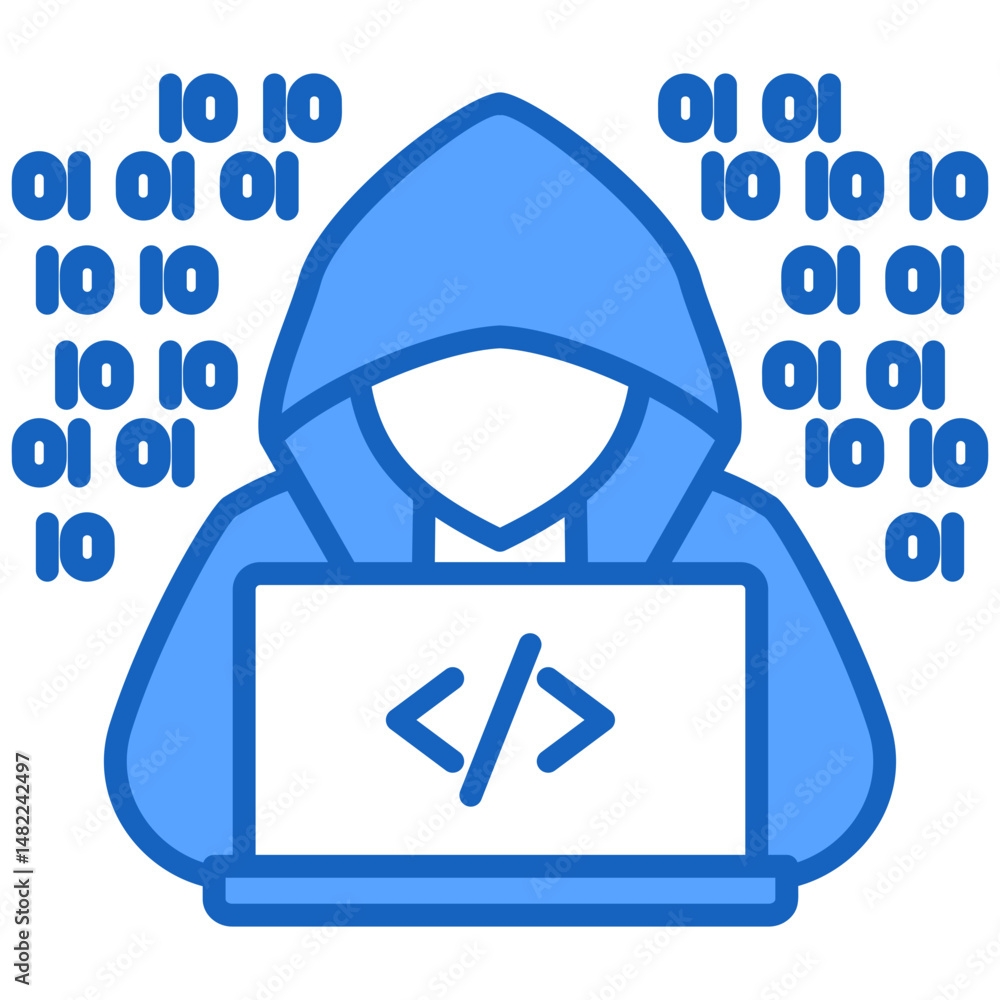Fotografie Hacker blue color icon