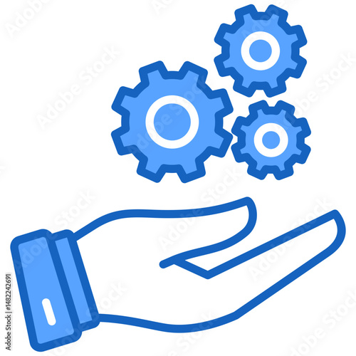 Maintenance blue color icon. Simple vector icon design in blue color style. Editable vector format