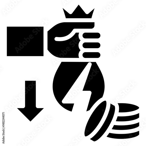 Currency Devaluation glyph icon