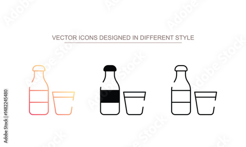 Tonic water icon design with white background stock illustration