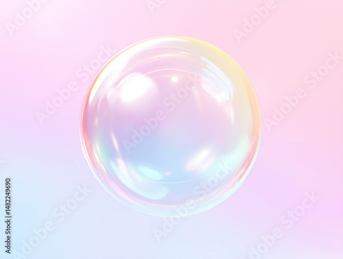 a single large translucent bubble against a soft, gradient background