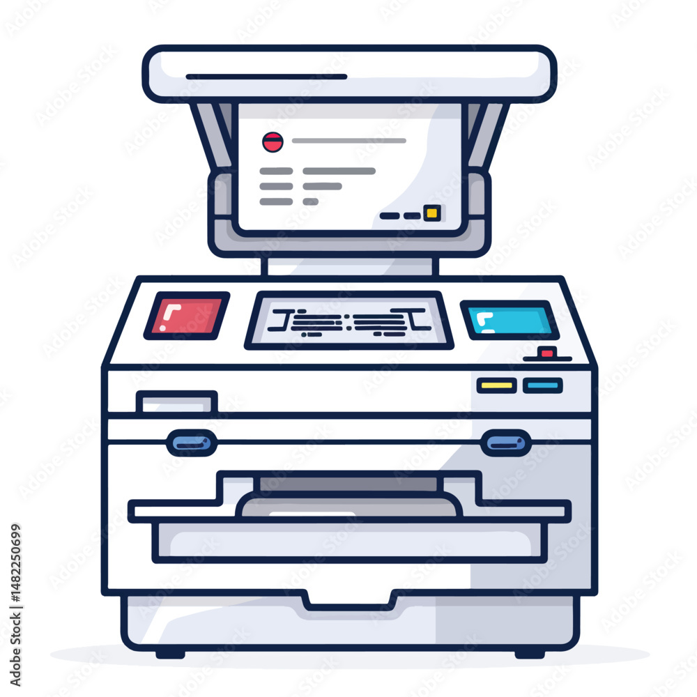 2D printer fax web icon in line style  Icons, Flat lay Icon