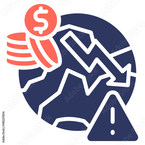 Global Economic Crisis glyph color icon
