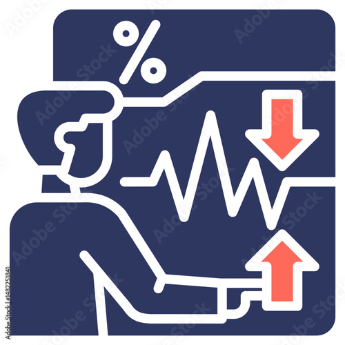 Market Volatility glyph color icon