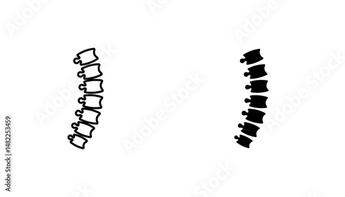 Spine icon in editable stroke and flat vector illustrations