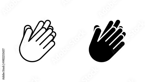 Clap icon in editable stroke and flat vector illustrations