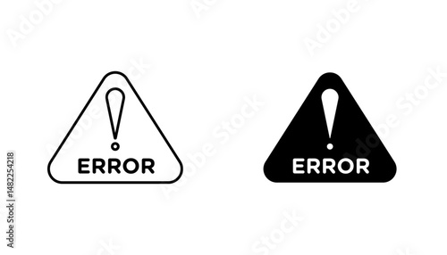 Error icon in editable stroke and flat vector illustrations
