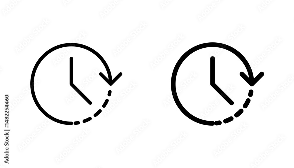 History icon in editable stroke and flat vector illustrations History icon in editable stroke and flat vector illustrations