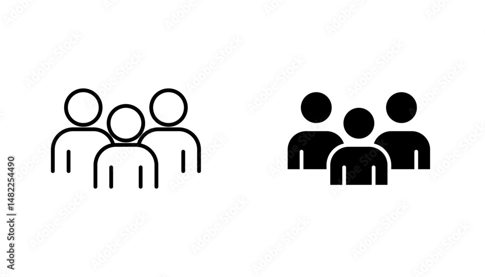 Group icon in editable stroke and flat vector illustrations Group icon in editable stroke and flat vector illustrations