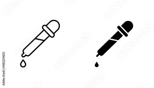 Dropper icon in editable stroke and flat vector illustrations