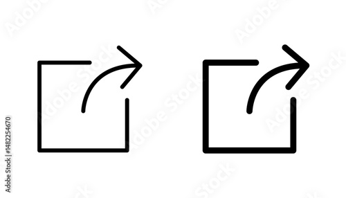Export icon in editable stroke and flat vector illustrations