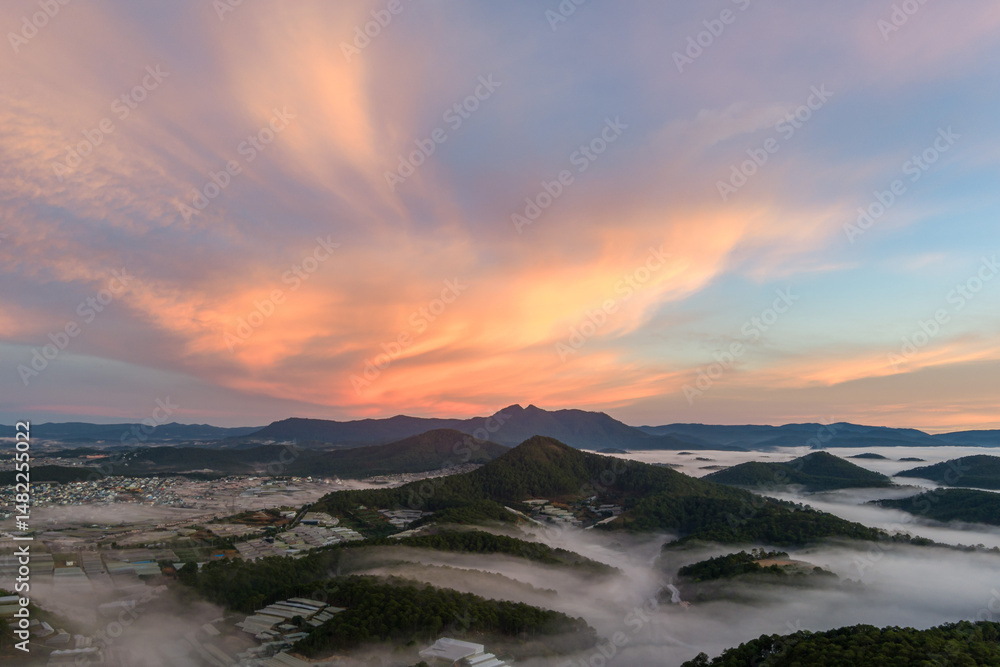 Fototapeta premium sunset in the mountains