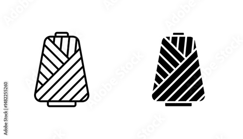 Yarn icon in editable stroke and flat vector illustrations