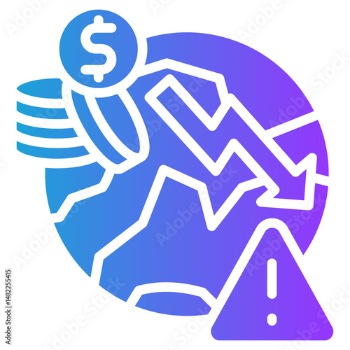 Global Economic Crisis glyph gradient icon